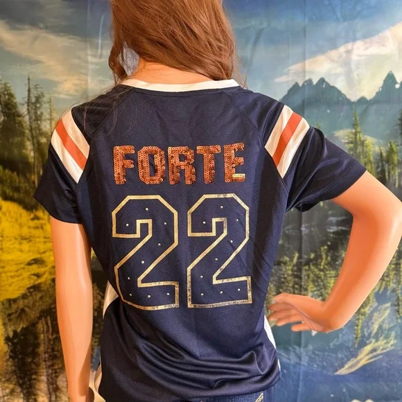 NFL Team Apparel Navy Jersey with White and Orange Details Chicago Bears Forte - Picture 1 of 13